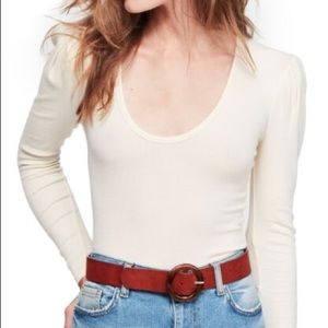 Free People Hey Lady Ribbed Top in Canvas
